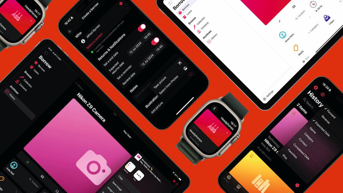 Borrow sur iPhone, iPad, Mac, Watch et Vision Pro